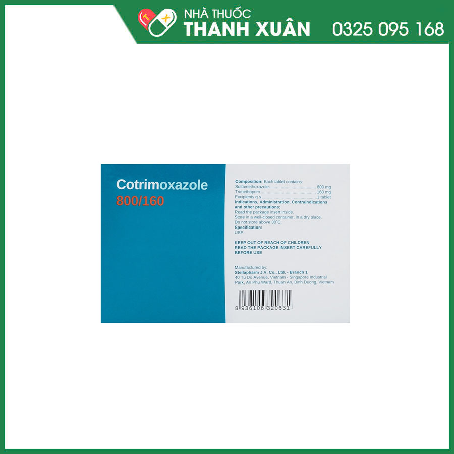 Cotrimoxazole 800/160 thuốc kháng sinh điều trị nhiễm khuẩn